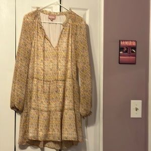 Show Me Your Mumu Boho lined golden floral print tunic dress